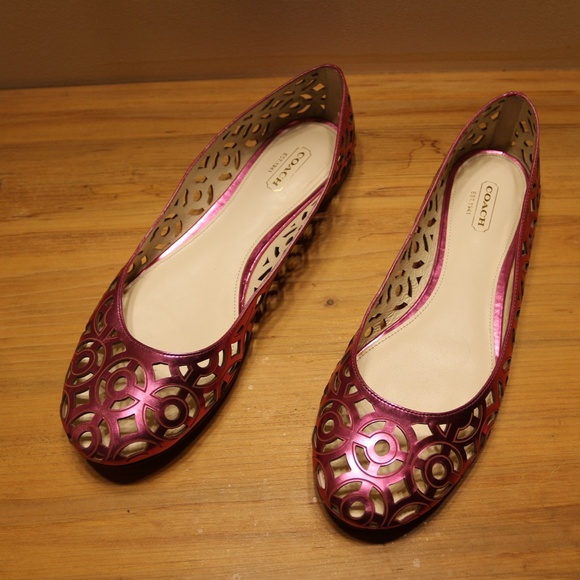 Coach metallic pink flats - would fit size 10 - Picture 1 of 12